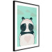 Poster Caring Panda - cute panda with a heart on light blue background 129549 additionalThumb 6