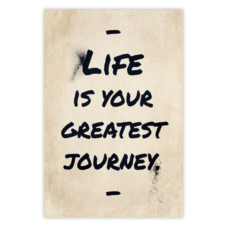 Wall Poster Life is Your Greatest Journey - English text on a beige background 130449