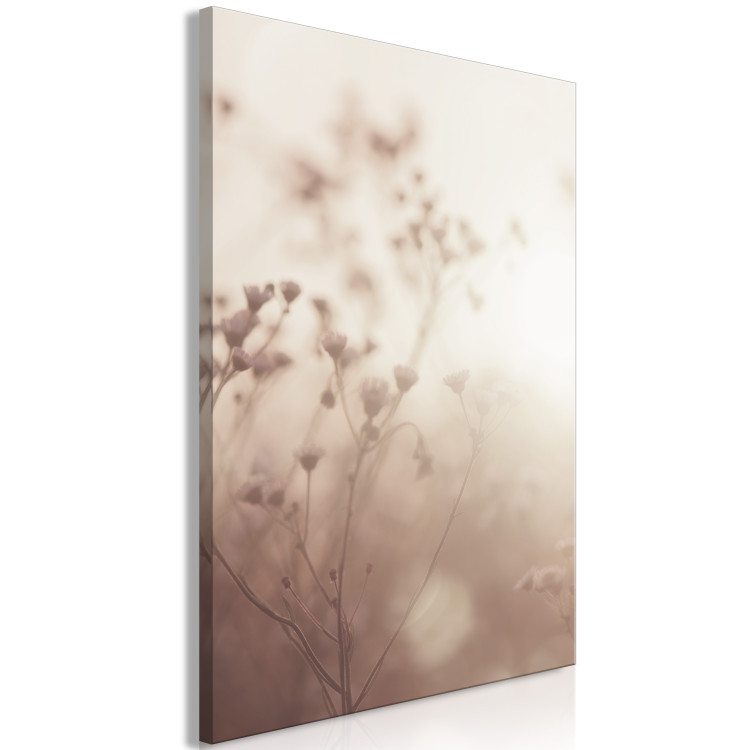 Canvas Meadow in the Morning (1-piece) Vertical - landscape of a meadow in sepia color 130749 additionalImage 2