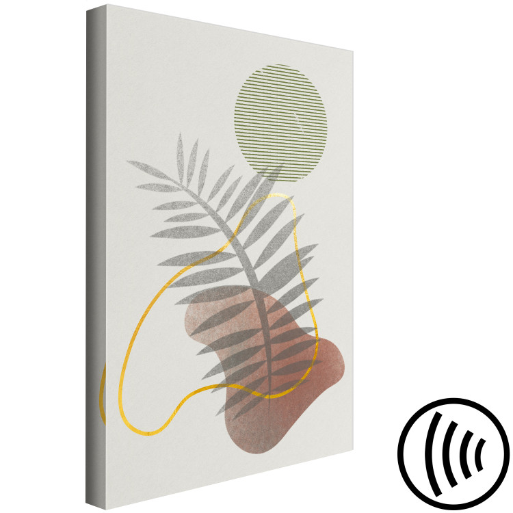 Canvas Art Print Palm leaf shadow - abstract with plant and geometric shapes 131749 additionalImage 6