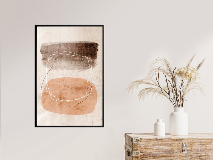 Wall Poster Vibrating Figures - abstract line art and figures on a beige texture 131849 additionalImage 10