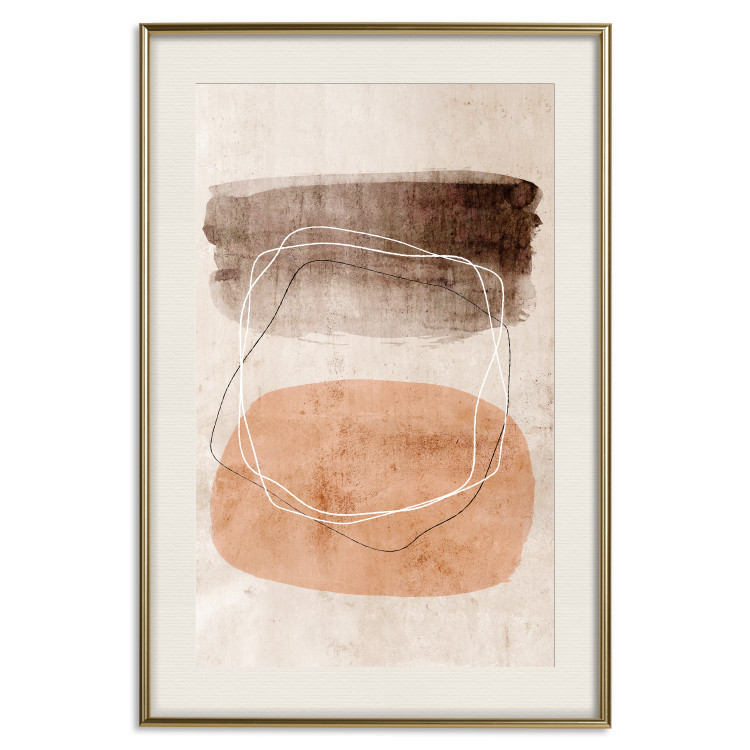 Wall Poster Vibrating Figures - abstract line art and figures on a beige texture 131849 additionalImage 20