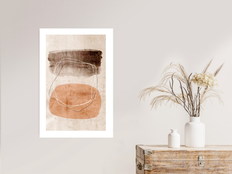 Wall Poster Vibrating Figures - abstract line art and figures on a beige texture 131849 additionalImage 8