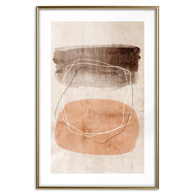 Wall Poster Vibrating Figures - abstract line art and figures on a beige texture 131849 additionalImage 16