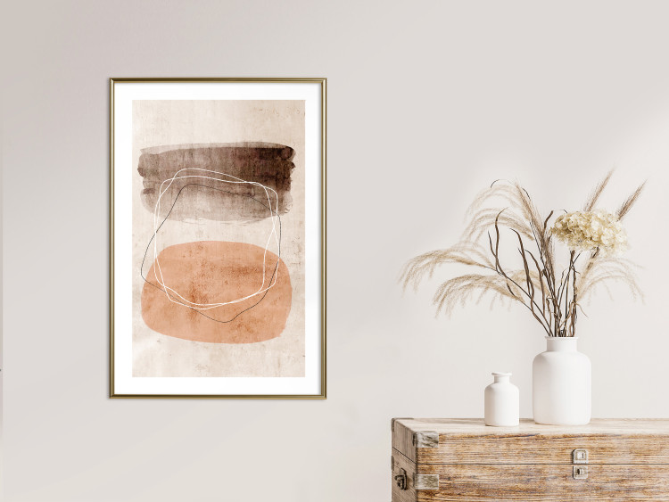 Wall Poster Vibrating Figures - abstract line art and figures on a beige texture 131849 additionalImage 15
