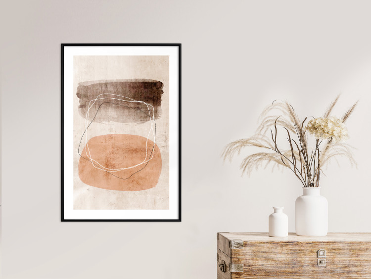 Wall Poster Vibrating Figures - abstract line art and figures on a beige texture 131849 additionalImage 18