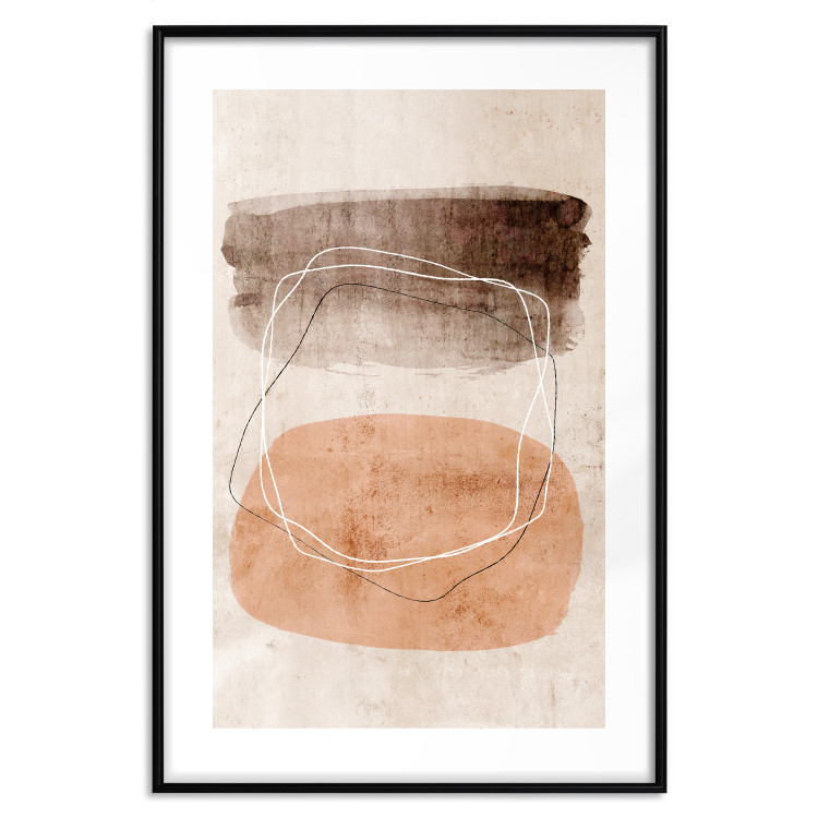 Wall Poster Vibrating Figures - abstract line art and figures on a beige texture 131849 additionalImage 15
