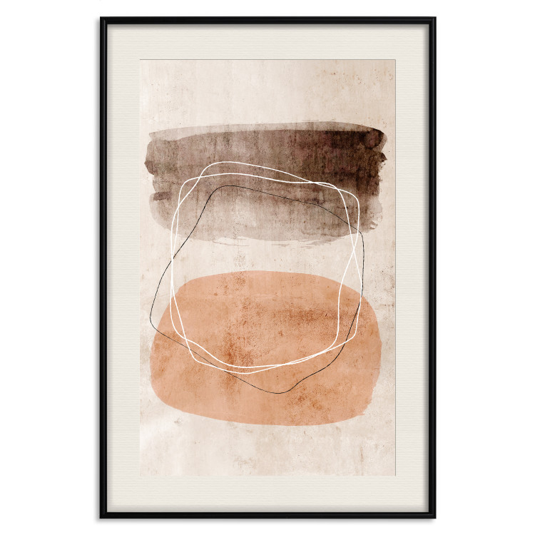 Wall Poster Vibrating Figures - abstract line art and figures on a beige texture 131849 additionalImage 19