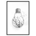 Poster Winter Birds - black and white light bulb with tree and birds on a white background 131949 additionalThumb 16