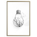 Poster Winter Birds - black and white light bulb with tree and birds on a white background 131949 additionalThumb 14
