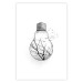 Poster Winter Birds - black and white light bulb with tree and birds on a white background 131949 additionalThumb 25