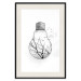 Poster Winter Birds - black and white light bulb with tree and birds on a white background 131949 additionalThumb 19