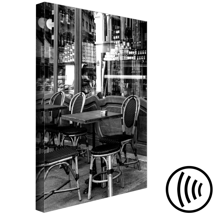 Canvas A cafe in Paris - a black and white photograph of French capital 132249 additionalImage 6