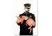 Canvas Print Policeman with a pig - graphic inspired by Banksy's street art 132449