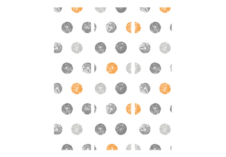 Room Divider Screen Round Stamps (3-piece) - orange dots on a white background 132549 additionalImage 3