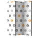 Room Divider Screen Round Stamps (3-piece) - orange dots on a white background 132549