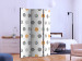 Room Divider Screen Round Stamps (3-piece) - orange dots on a white background 132549 additionalThumb 2