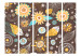 Folding Screen Lacy flowers II (5-piece) - colorful plants on a brown background 132649 additionalThumb 3