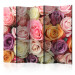 Room Divider Screen Pastel Roses II (5-piece) - romantic bouquet of colorful flowers 132849