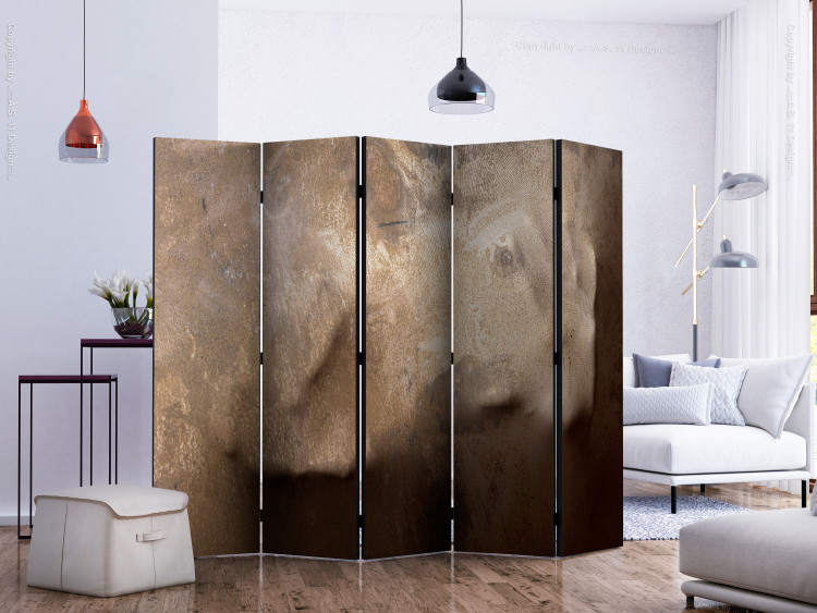 Room Divider Warmth of Hands II (5-piece) - simple brown abstraction 133049 additionalImage 2