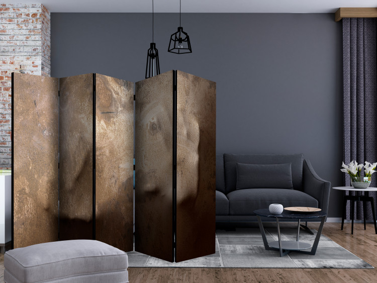 Room Divider Warmth of Hands II (5-piece) - simple brown abstraction 133049 additionalImage 4