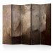 Room Divider Warmth of Hands II (5-piece) - simple brown abstraction 133049