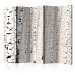 Room Divider Birch Grove II (5-piece) - light collage full of black and white trees 133149