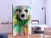 Room Divider Screen Colorful Sport (3-piece) - soccer against a background of colors and light brick 133349 additionalThumb 2
