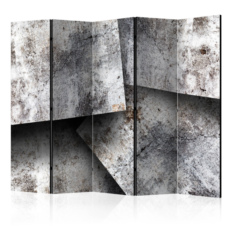 Room Separator Concrete Tiles II - texture with composition of gray concrete slabs 133649