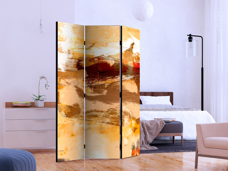 Room Divider Screen Desert Storm - artistic orange abstract in watercolor style 133749 additionalImage 2
