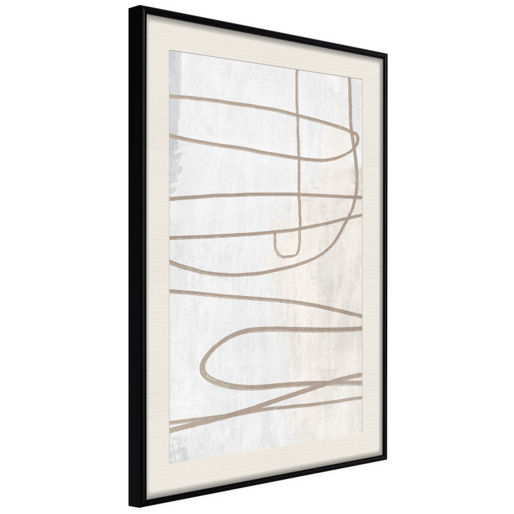 Wall Poster Brush Stroke - pattern of brown and swirling lines in abstract style 134349 additionalImage 2