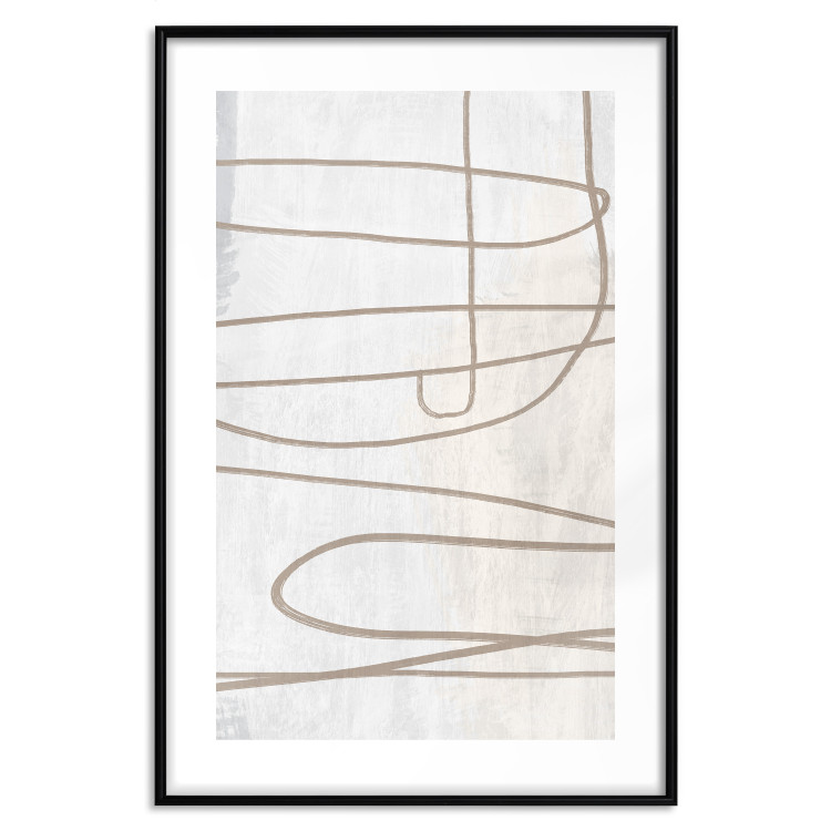 Wall Poster Brush Stroke - pattern of brown and swirling lines in abstract style 134349 additionalImage 20