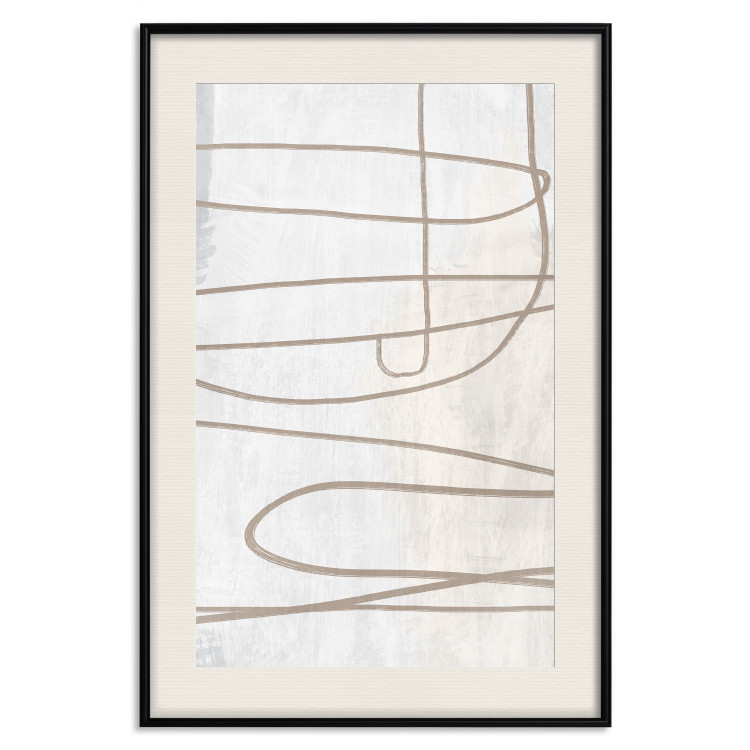 Wall Poster Brush Stroke - pattern of brown and swirling lines in abstract style 134349 additionalImage 24