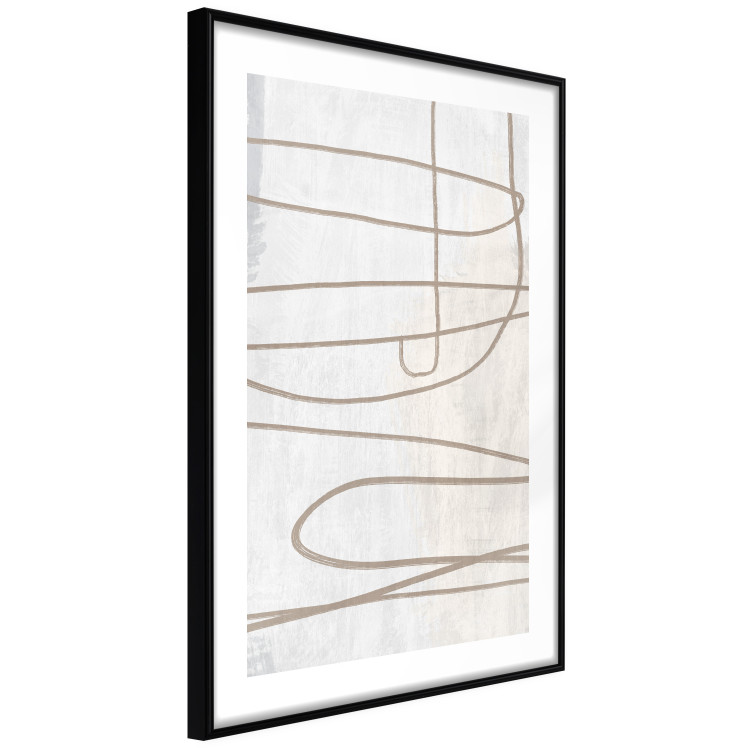 Wall Poster Brush Stroke - pattern of brown and swirling lines in abstract style 134349 additionalImage 6