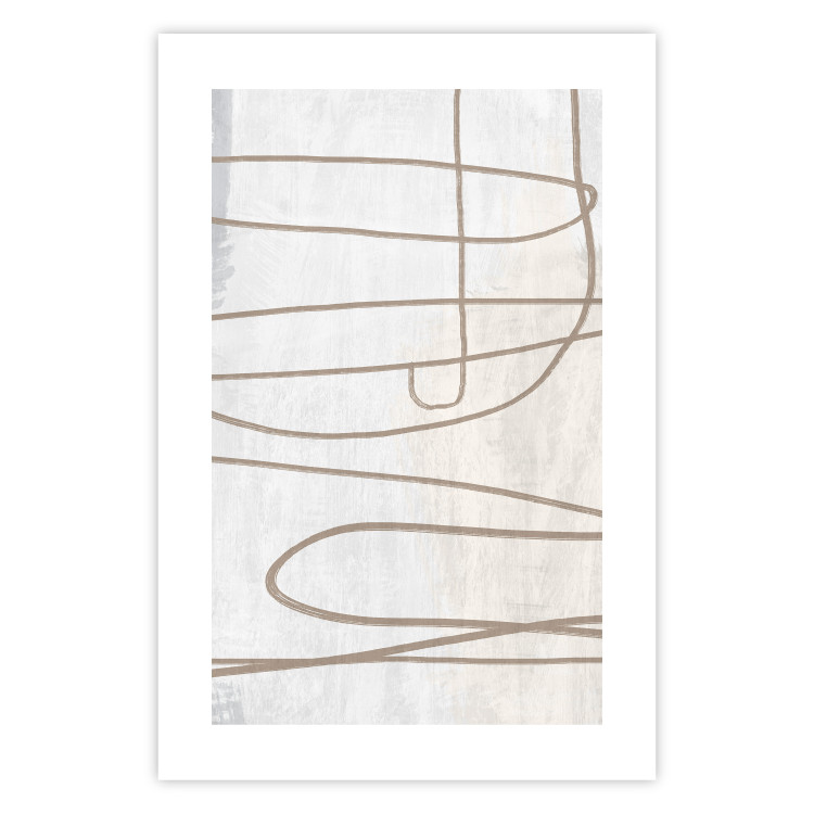 Wall Poster Brush Stroke - pattern of brown and swirling lines in abstract style 134349 additionalImage 15