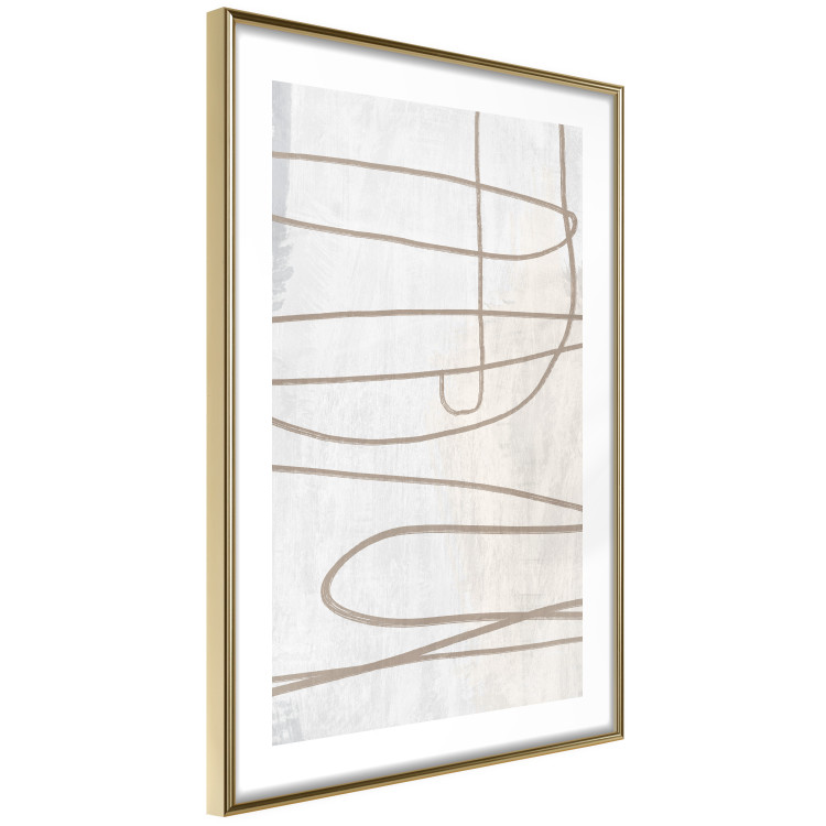 Wall Poster Brush Stroke - pattern of brown and swirling lines in abstract style 134349 additionalImage 7