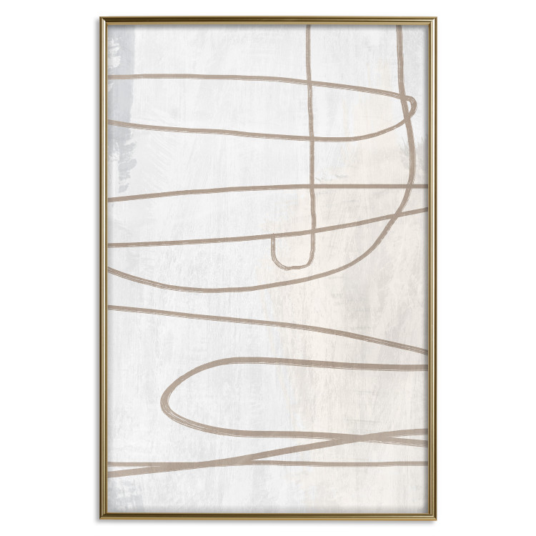 Wall Poster Brush Stroke - pattern of brown and swirling lines in abstract style 134349 additionalImage 19