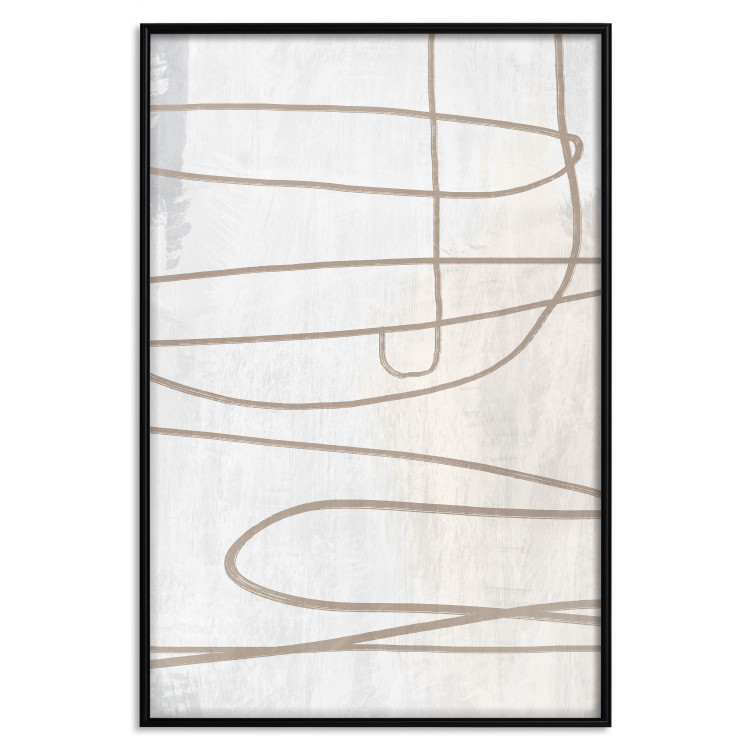 Wall Poster Brush Stroke - pattern of brown and swirling lines in abstract style 134349 additionalImage 25