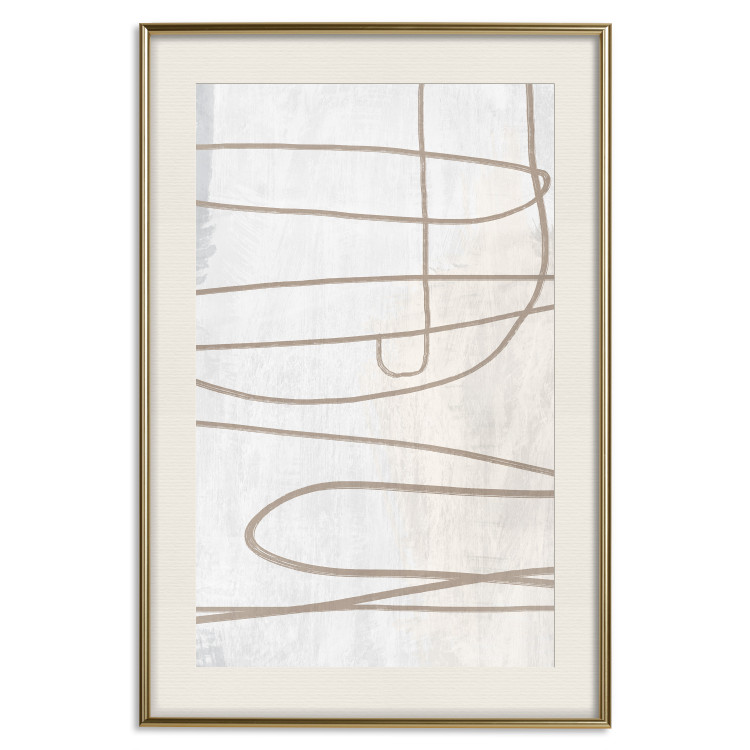 Wall Poster Brush Stroke - pattern of brown and swirling lines in abstract style 134349 additionalImage 23
