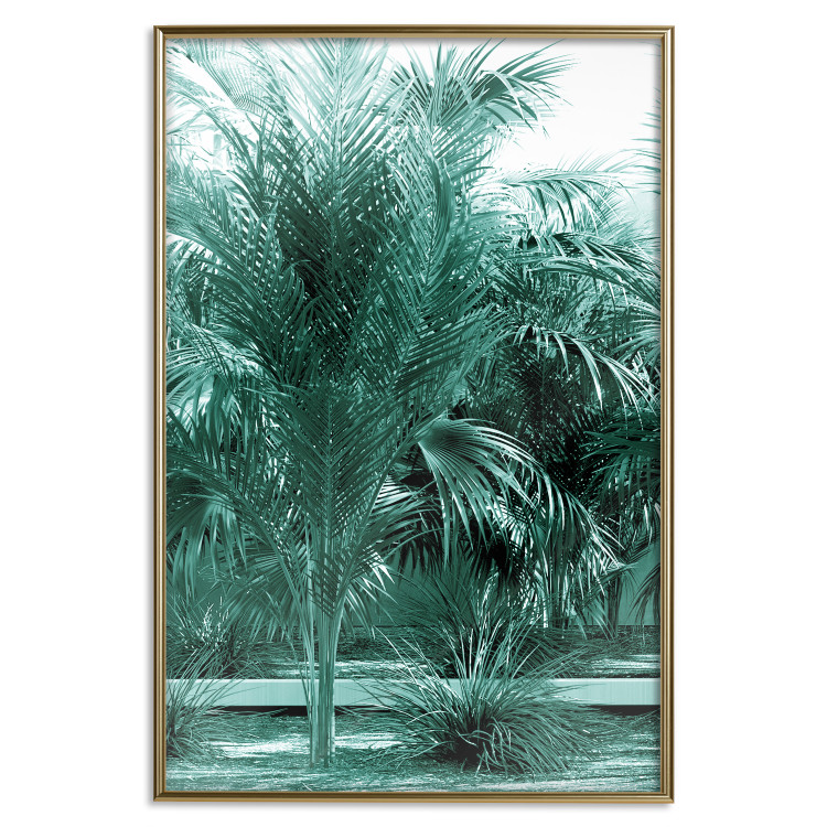 Poster Turquoise Lagoon - tropical palm landscape in turquoise contrast 134449 additionalImage 21
