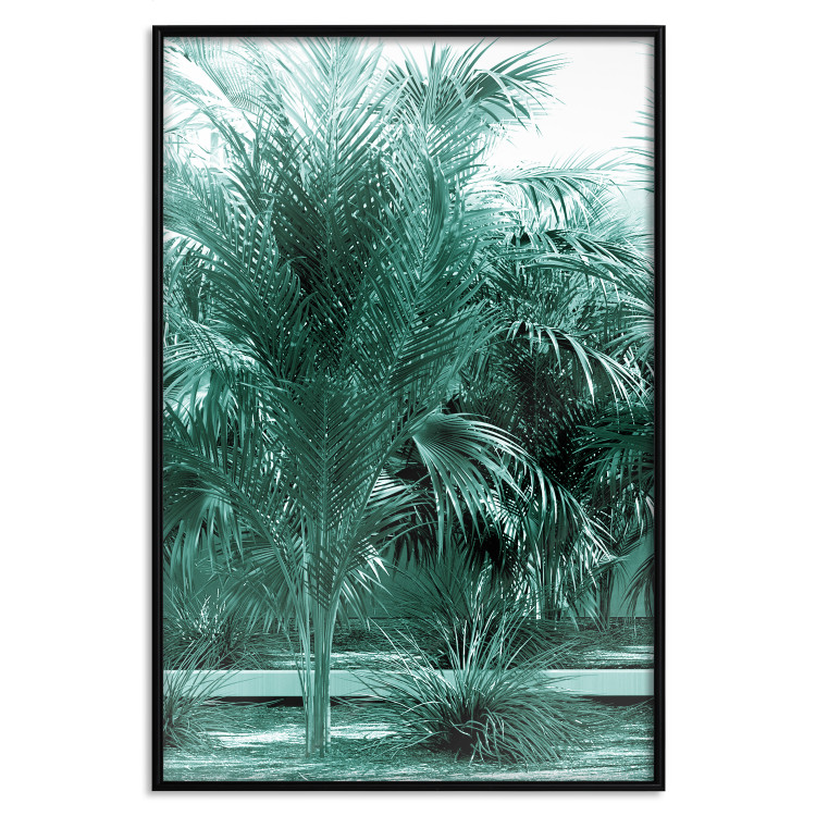 Poster Turquoise Lagoon - tropical palm landscape in turquoise contrast 134449 additionalImage 18