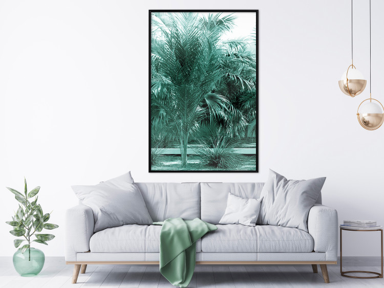 Poster Turquoise Lagoon - tropical palm landscape in turquoise contrast 134449 additionalImage 9
