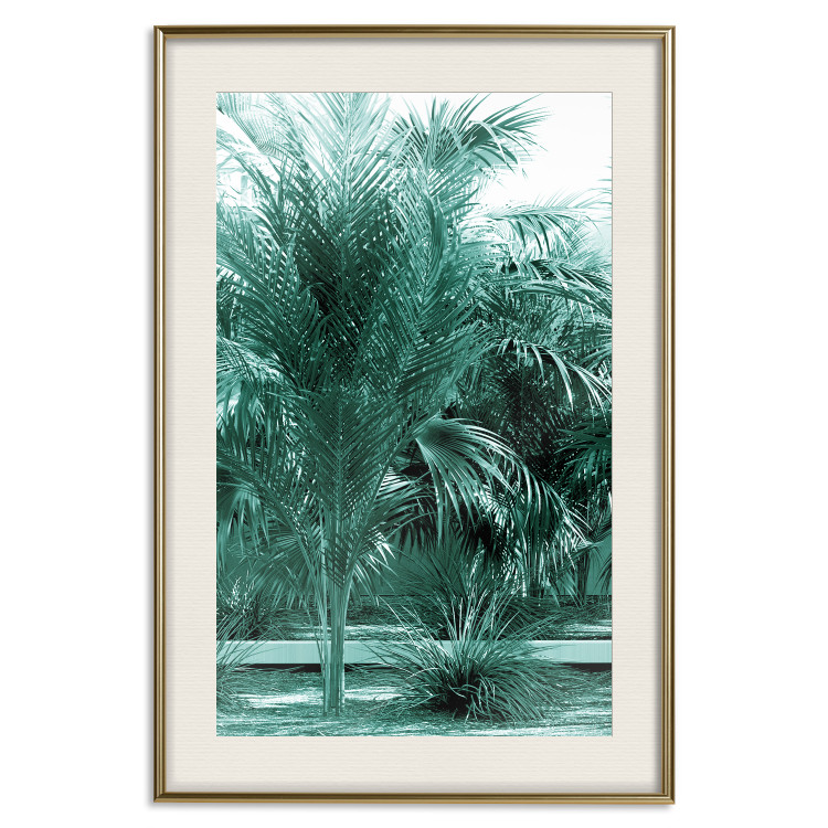 Poster Turquoise Lagoon - tropical palm landscape in turquoise contrast 134449 additionalImage 20