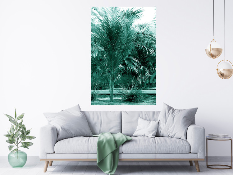 Poster Turquoise Lagoon - tropical palm landscape in turquoise contrast 134449 additionalImage 7