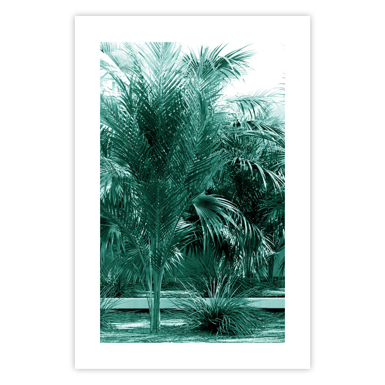 Poster Turquoise Lagoon - tropical palm landscape in turquoise contrast 134449 additionalImage 19