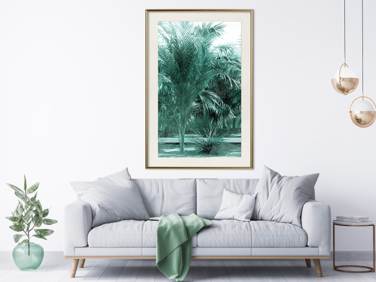 Poster Turquoise Lagoon - tropical palm landscape in turquoise contrast 134449 additionalImage 22