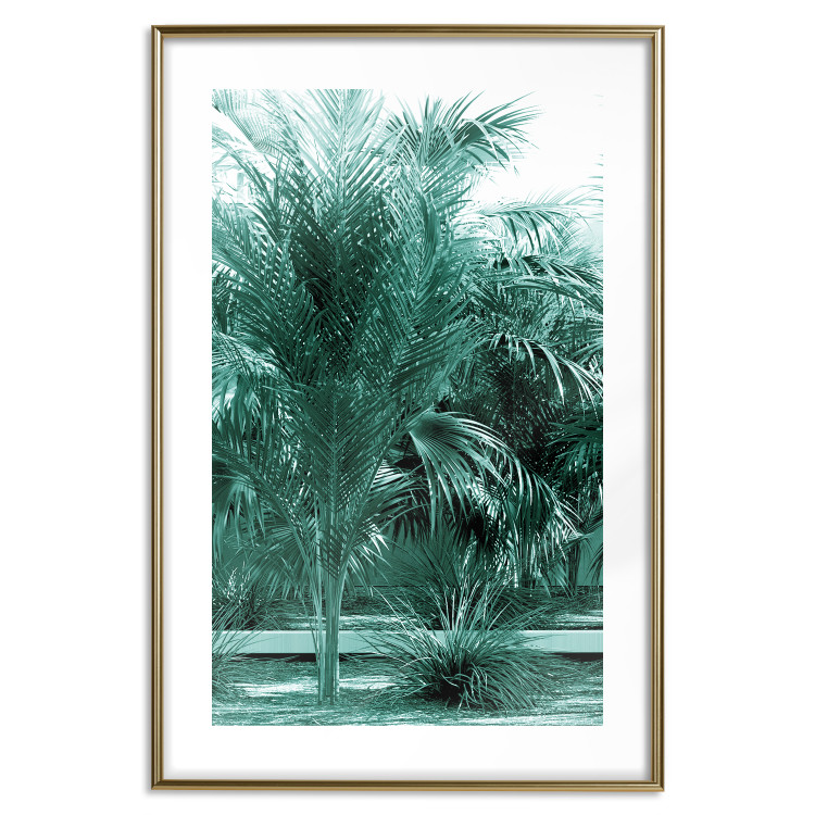 Poster Turquoise Lagoon - tropical palm landscape in turquoise contrast 134449 additionalImage 14