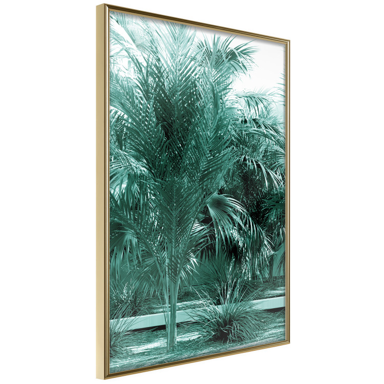 Poster Turquoise Lagoon - tropical palm landscape in turquoise contrast 134449 additionalImage 3