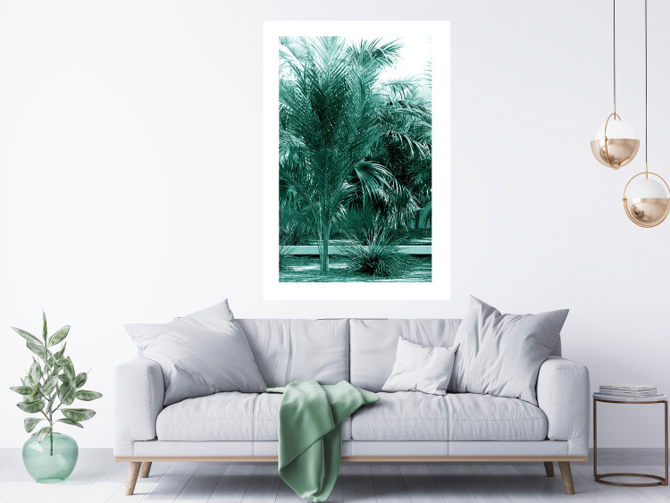 Poster Turquoise Lagoon - tropical palm landscape in turquoise contrast 134449 additionalImage 8