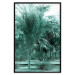 Poster Turquoise Lagoon - tropical palm landscape in turquoise contrast 134449 additionalThumb 16
